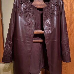 Chico's Deep Burgundy Leather Jacket
